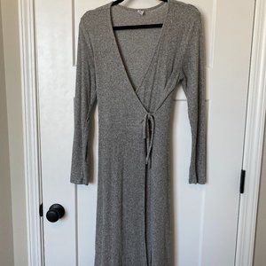 Gray Old Navy Wrap dress midi